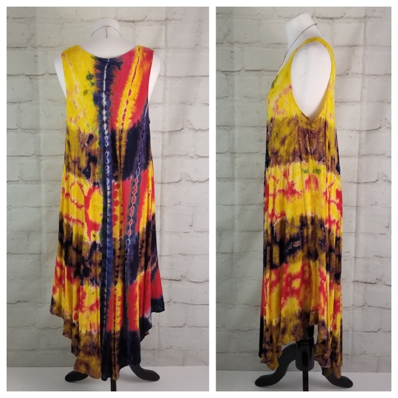 Papa Vancouver Sleeveless Tie-Dyed Swing Sundress - Picture 4 of 9